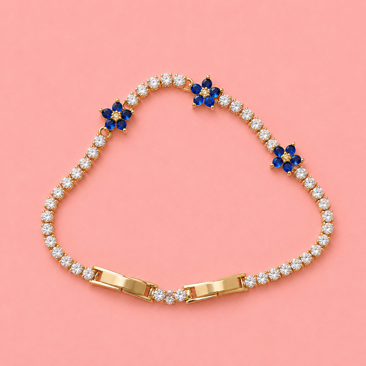 Sapphire Bloom Tennis Bracelet