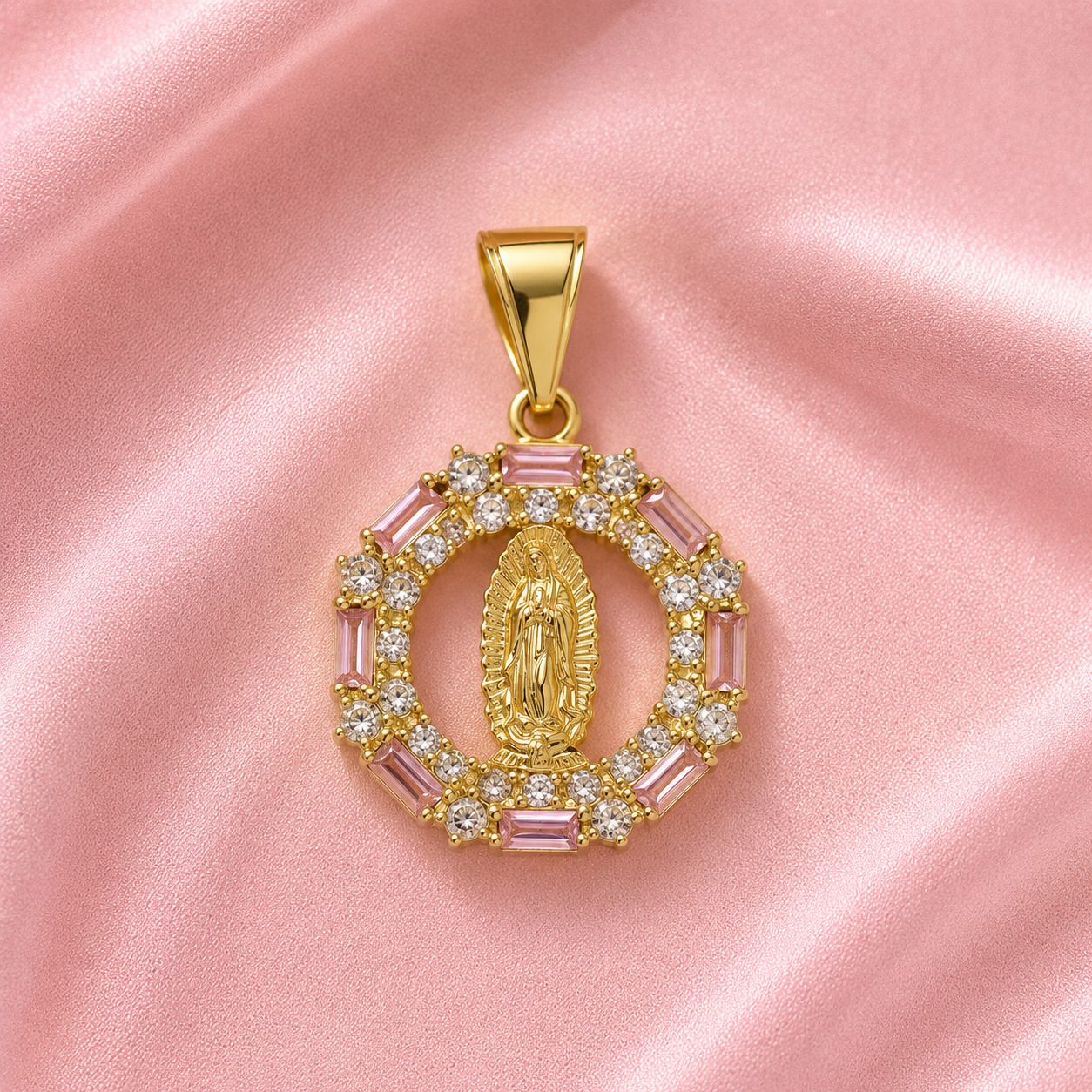Pink Guadalupe Halo Pendant