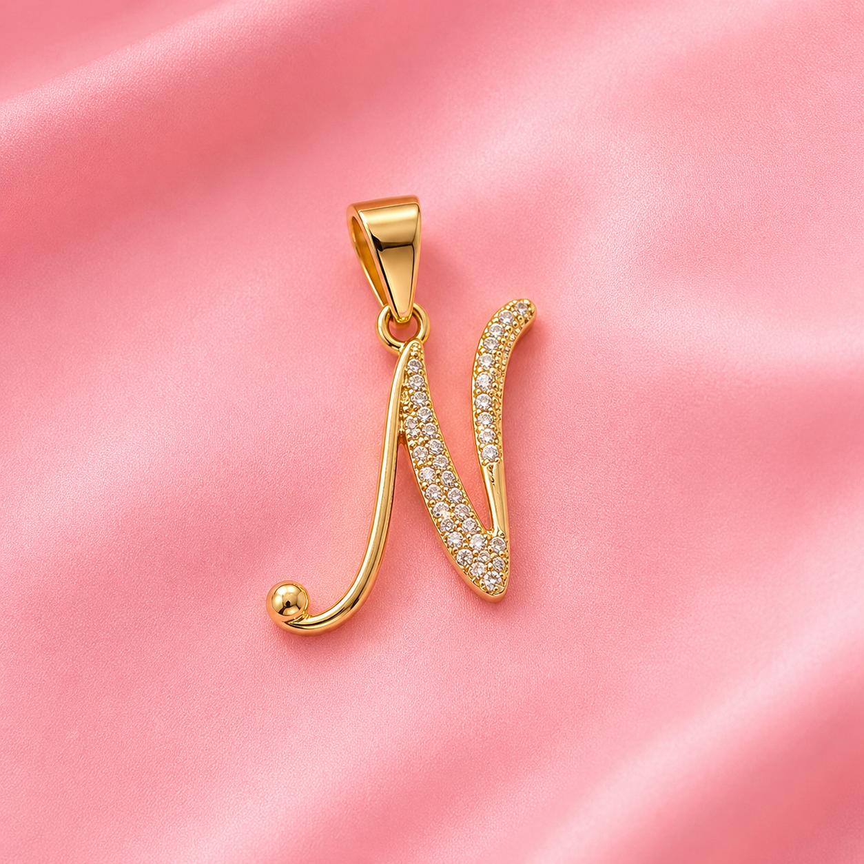 Sparkling N Initial Pendant
