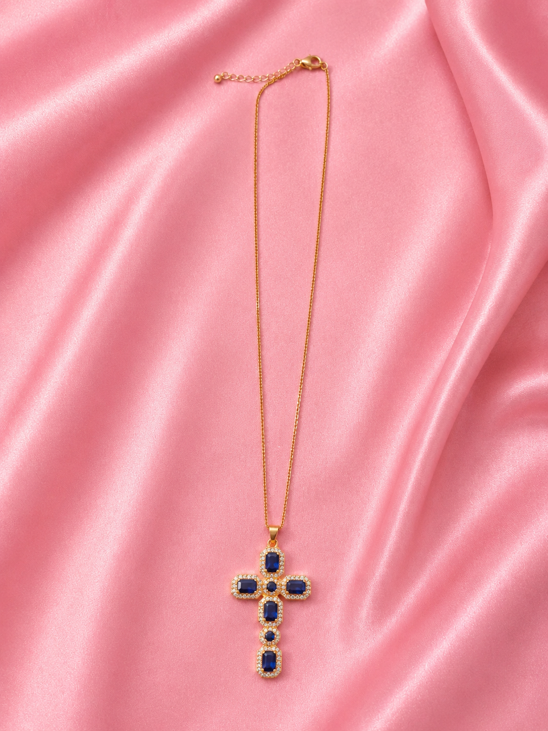 Sapphire Cross Necklace
