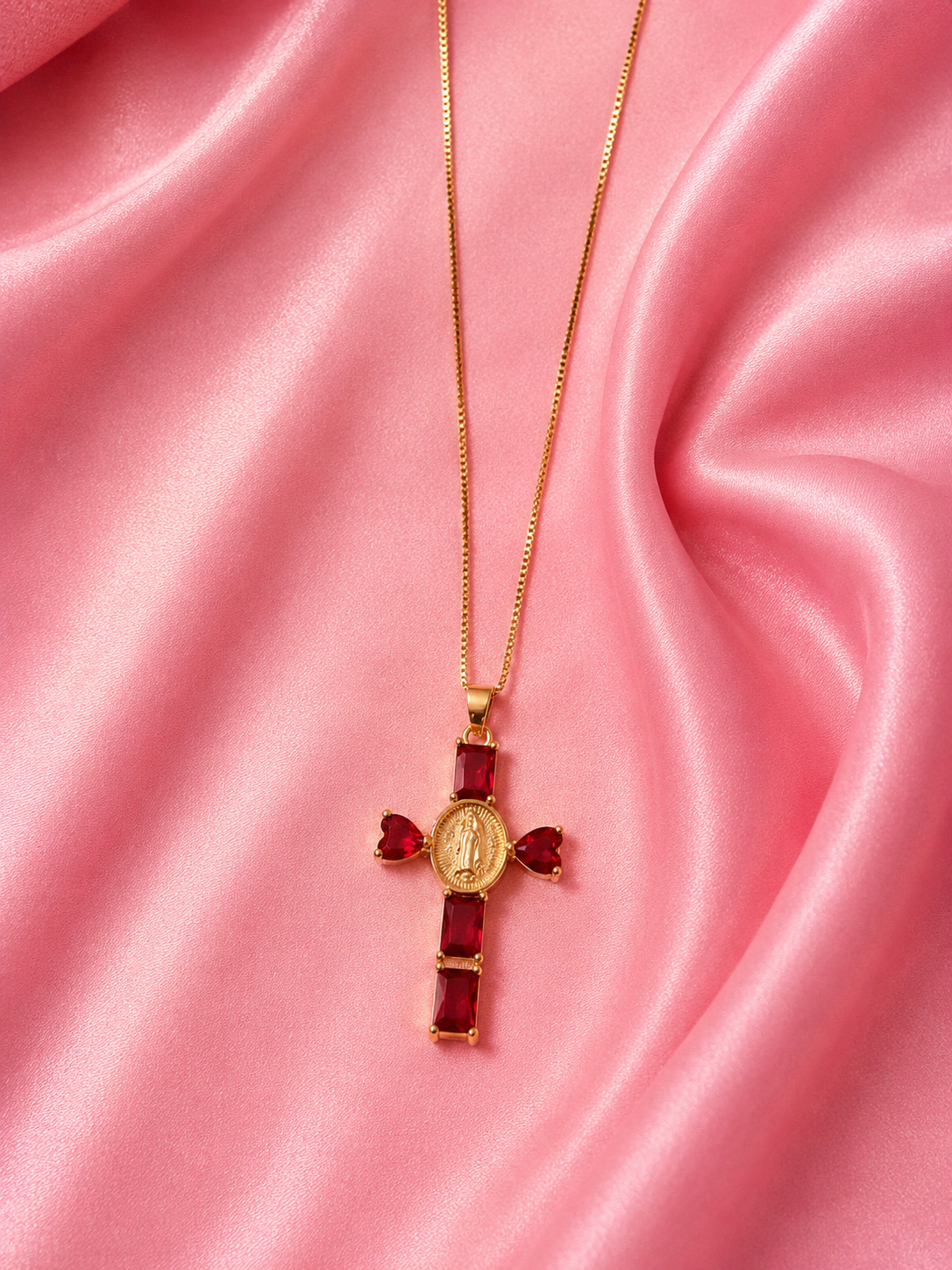 Ruby Faith Cross Necklace