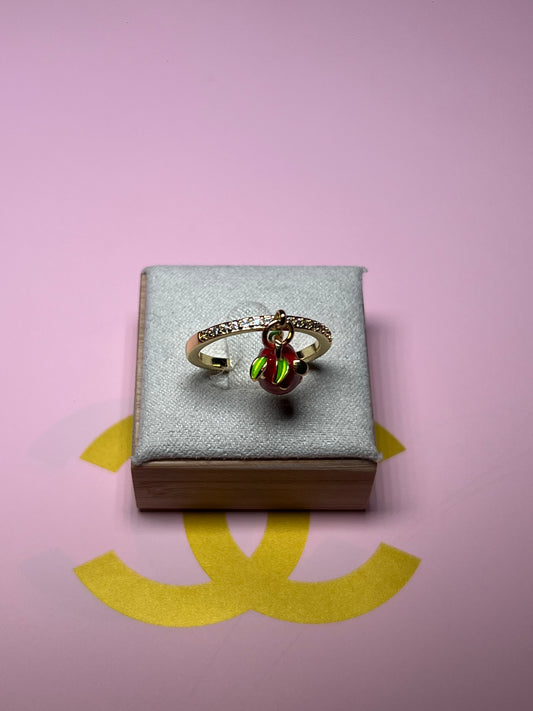 Hanging Strawberry Adjustable Ring