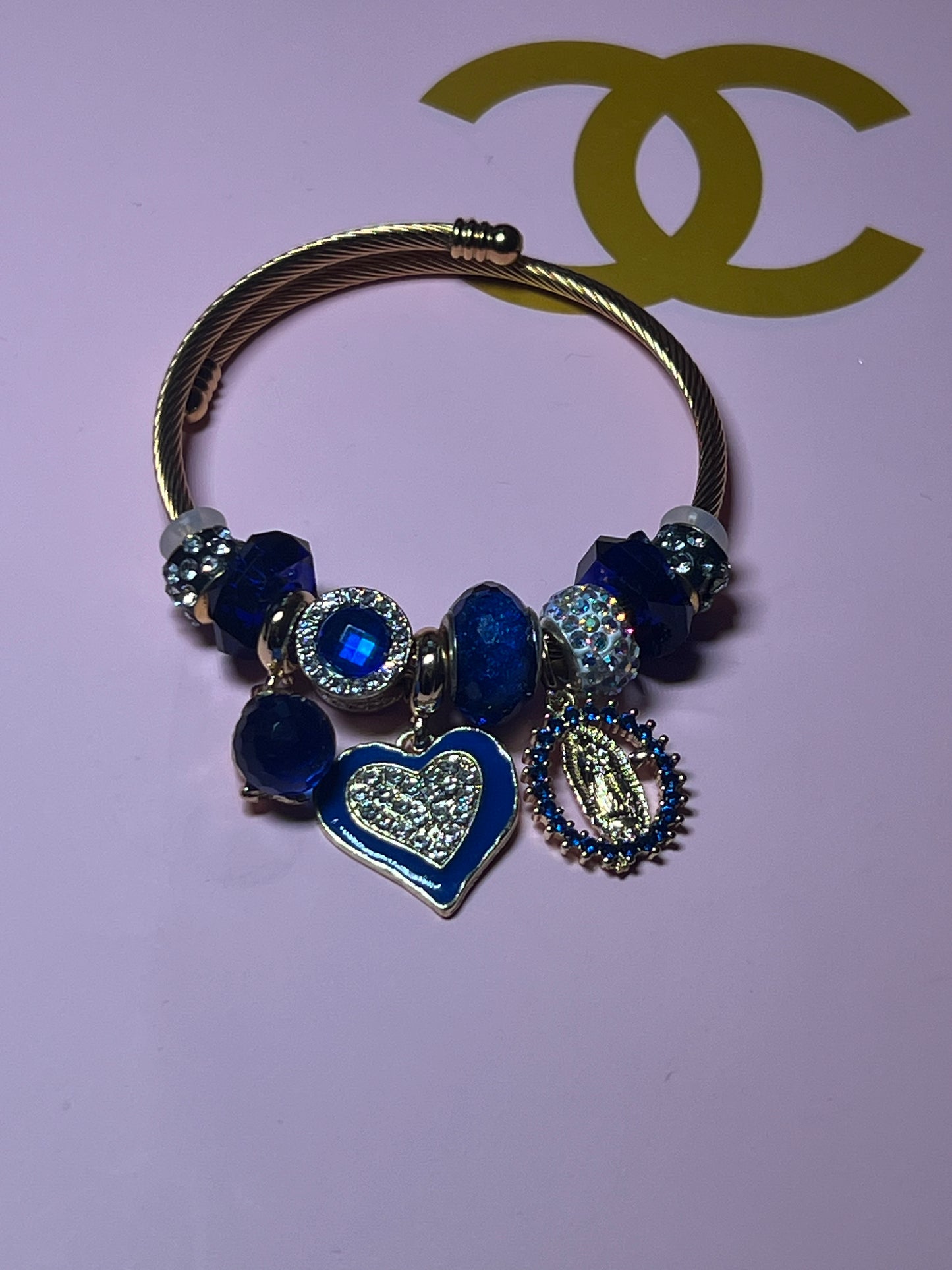 Blue Virgin Mary Pandora Bracelet