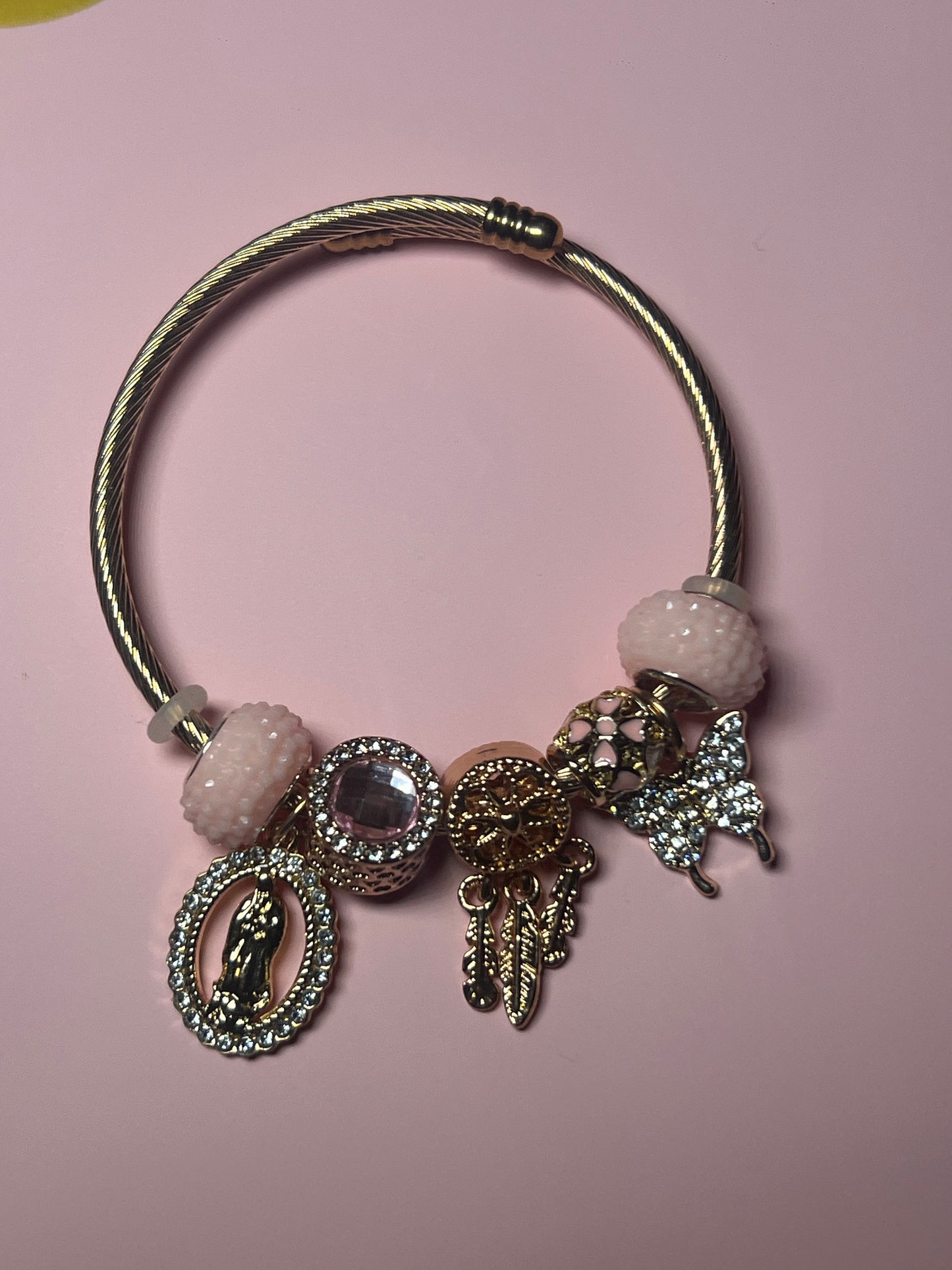 Pink Virgin Mary Pandora Bracelet