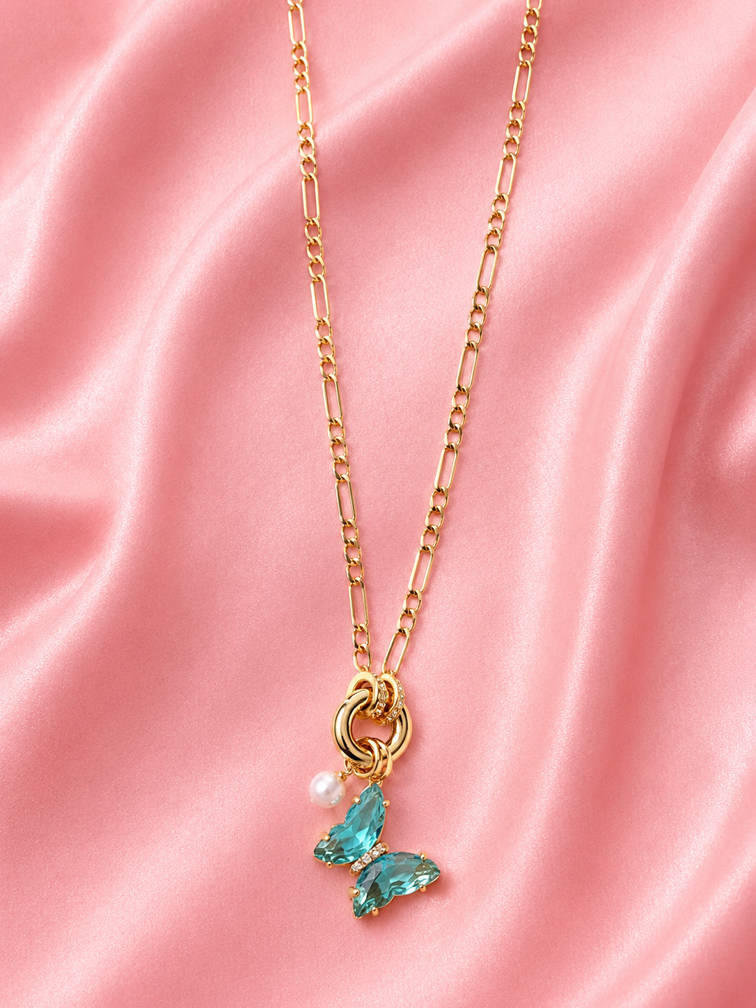 Ocean Butterfly Charm Necklace