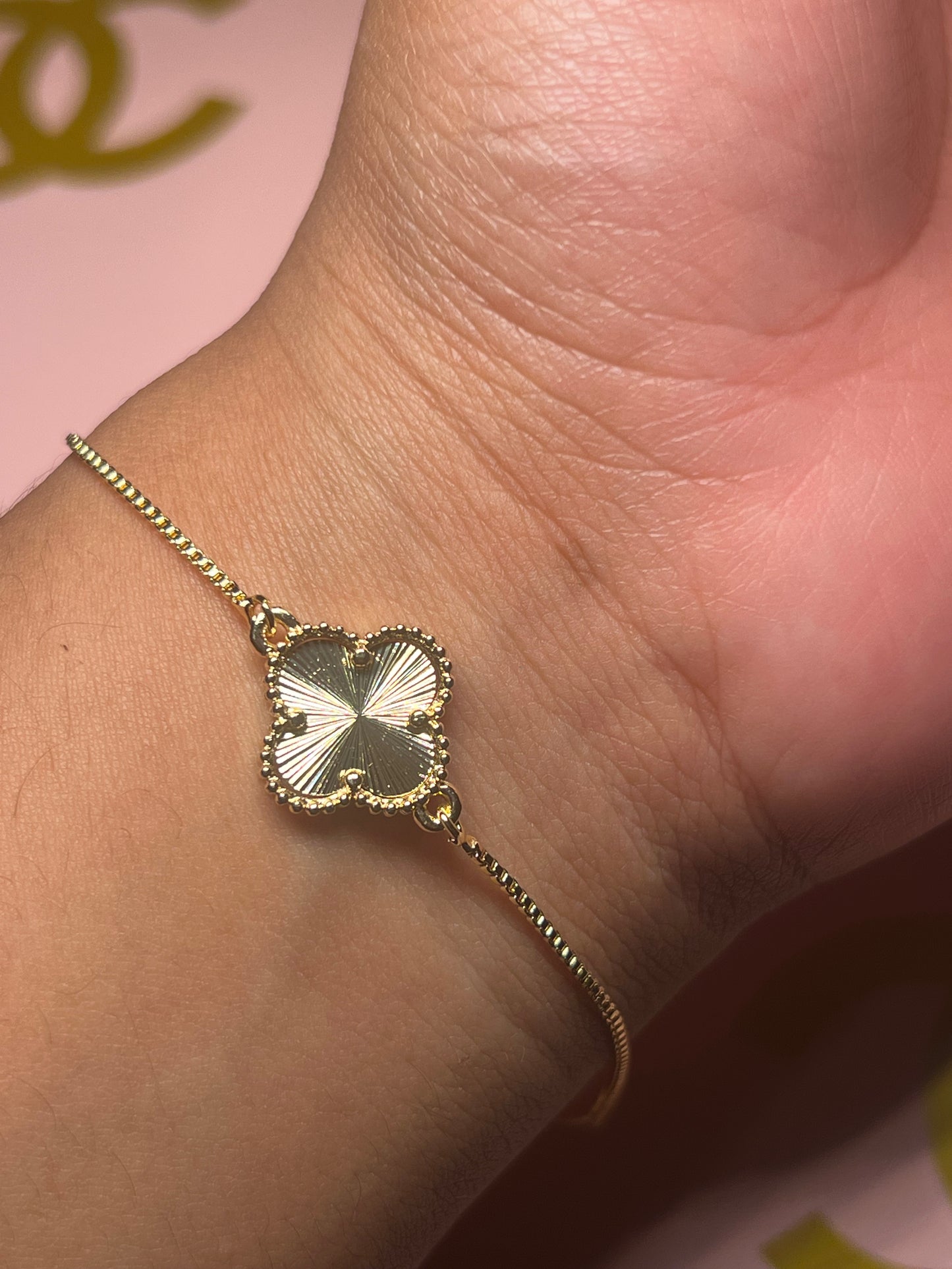 Gold Clover Adjustable Bracelet