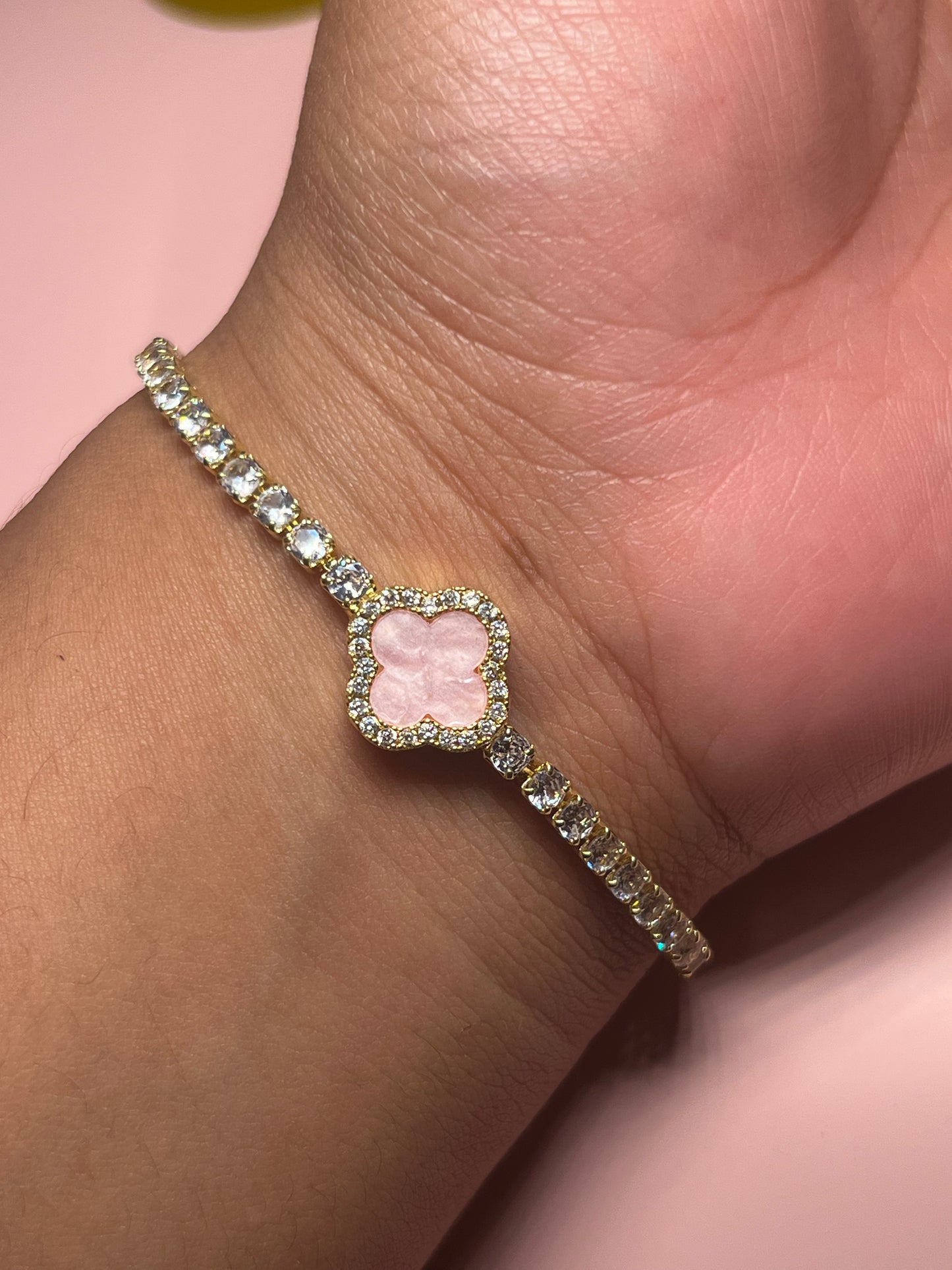 Pink Clover Bracelet