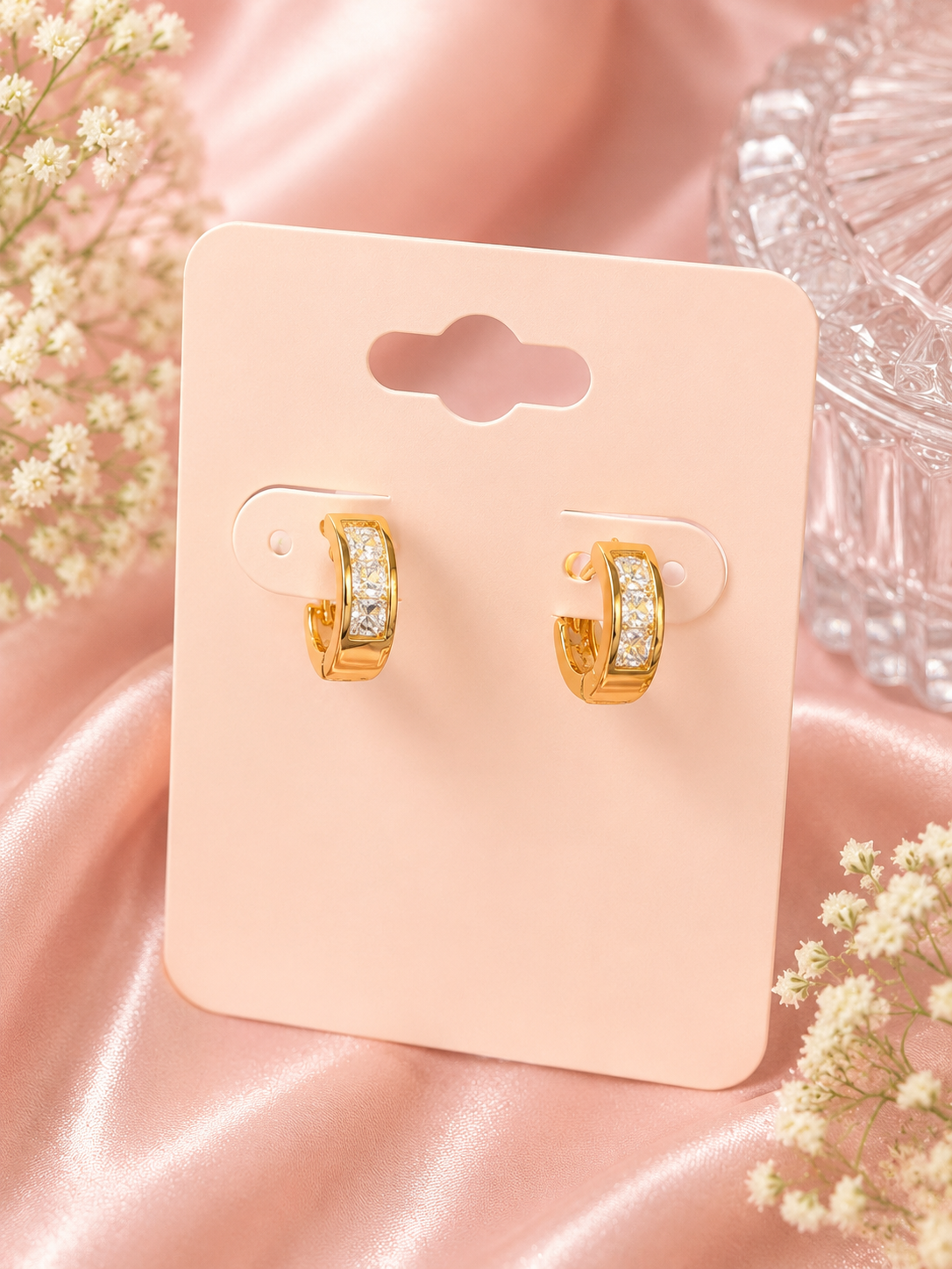 Crystal Luxe Mini Huggie Hoops