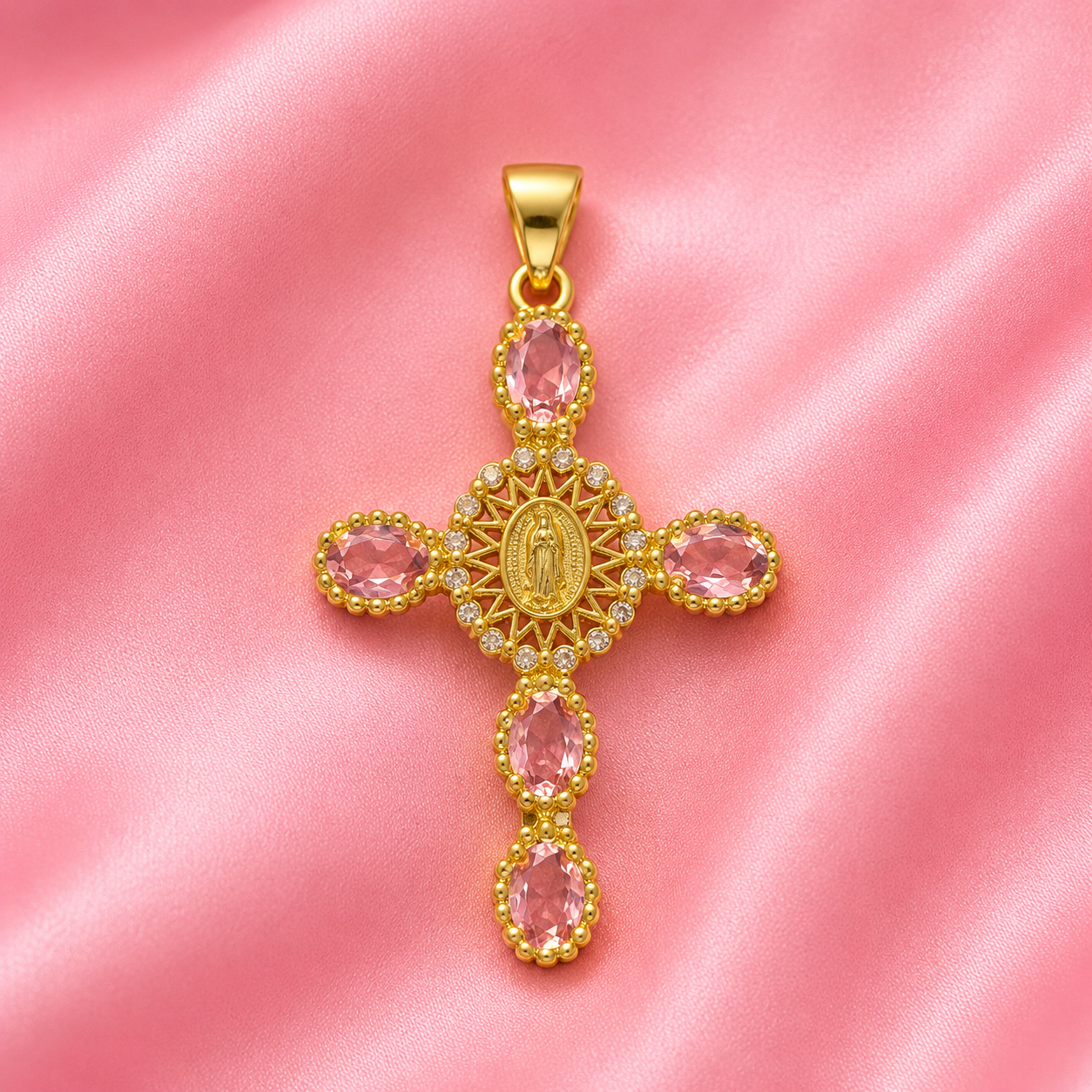 Pink Faith Cross Pendant