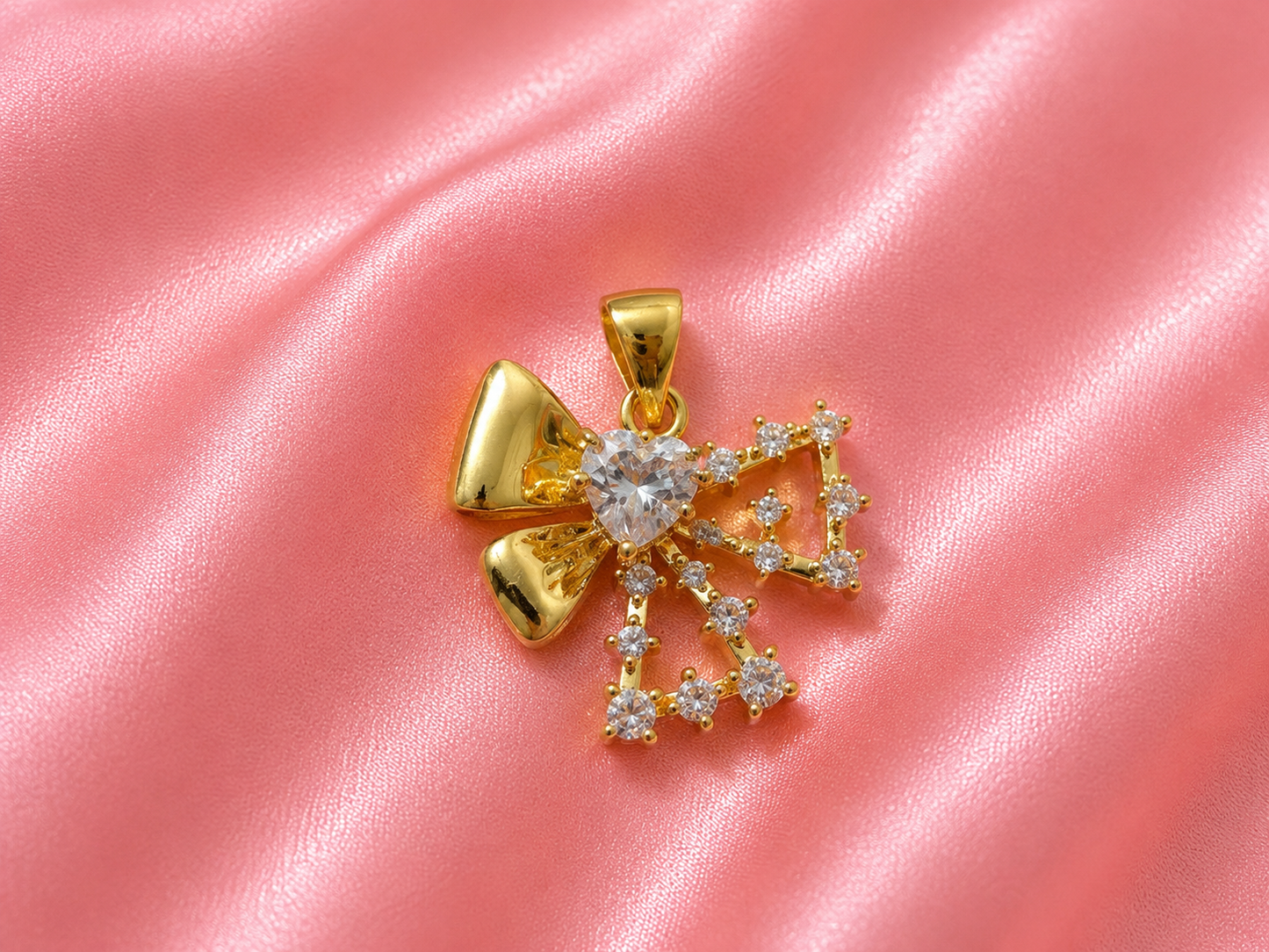 Crystal Bow Angel Pendant