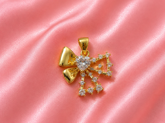 Crystal Bow Angel Pendant