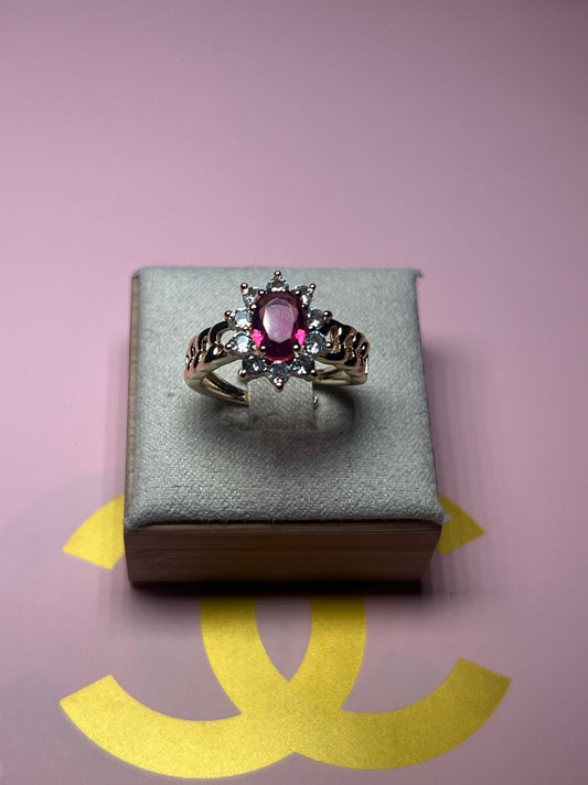 Pink Stone Adjustable Ring