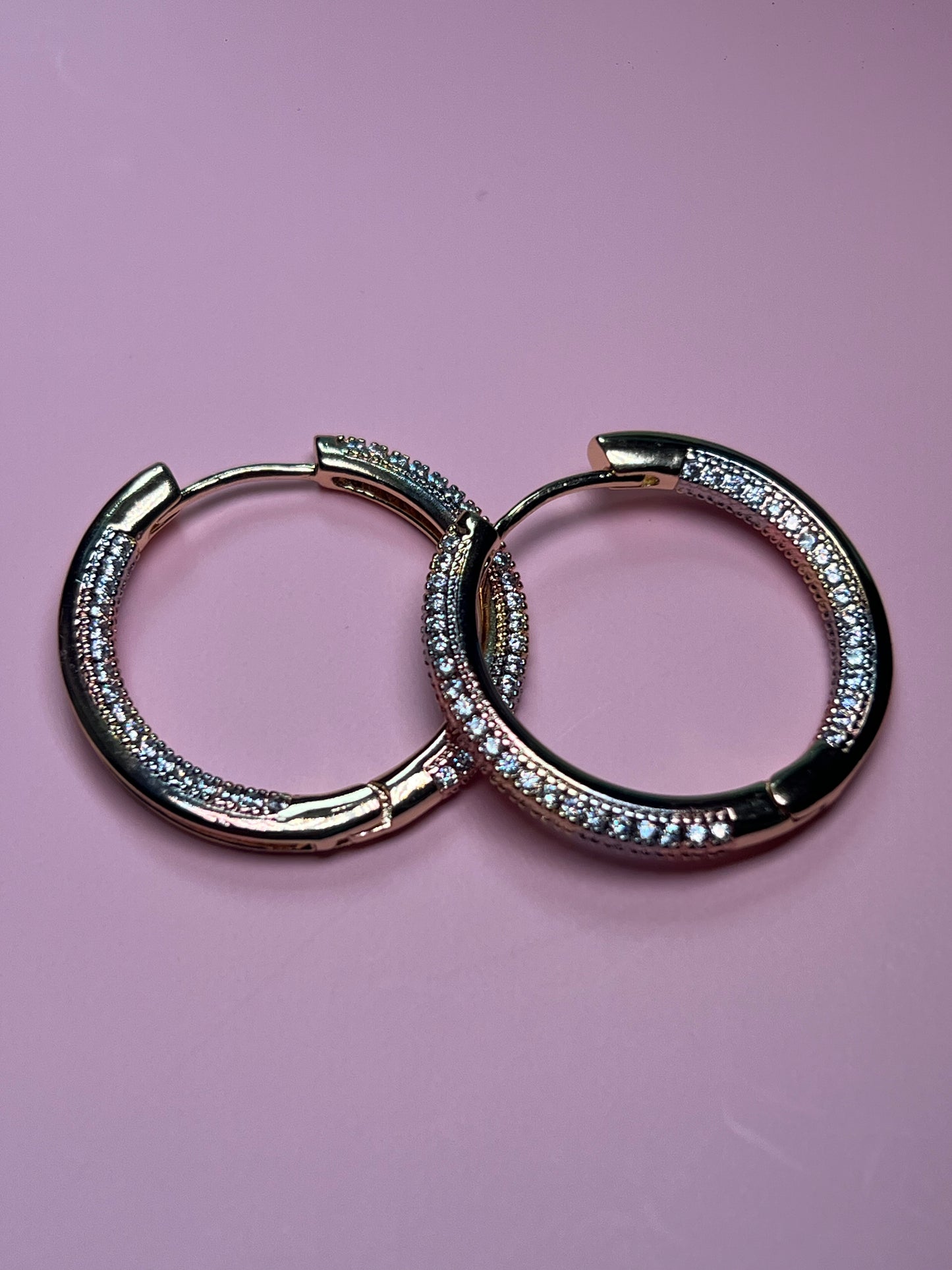 Tri Color Hoop Earrings