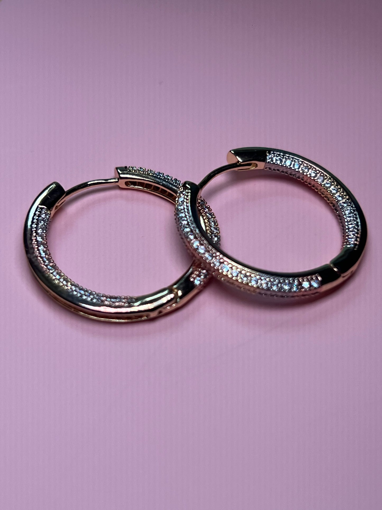 Tri Color Hoop Earrings